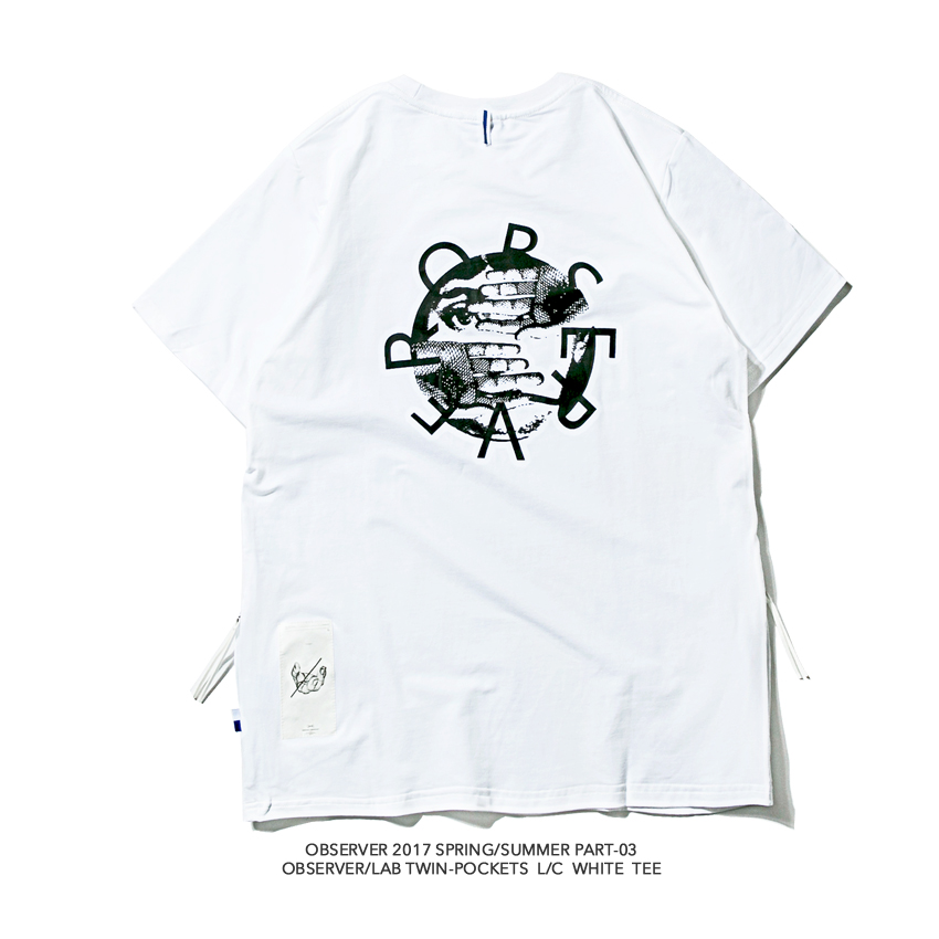 OBSERVER 17SS cyber eyes 女人印花双侧拉链口袋短袖T恤