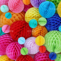 Dopamine Color Honeycomb Ball Paper Lantern Wedding Room Wedding Birthday Arrangement Christmas New Year Store Window Decoration