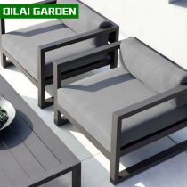 Nordic Outdoor Leisure Sofa Industrial Wind Balcony Courtyard Garden Simple aluminium alloy outdoor sofa tea table Composition