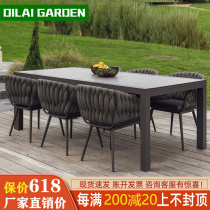 Outdoor patio table and chairs Combined open-air garden Balcony Outdoor Table Casual Vine choreography Chair Hotel Yangguang Room furniture