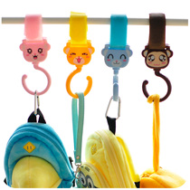 Cute animal multifunctional Velcro adhesive hook any rotating wardrobe drying rack baby carriage adhesive hook 2