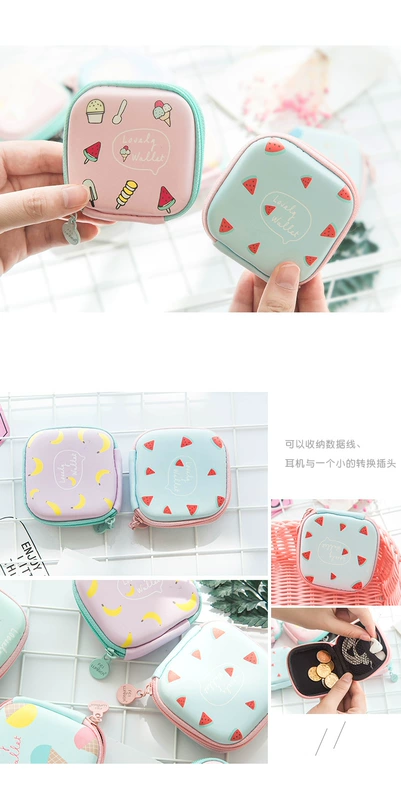 Túi nhỏ bên tai nghe lưu trữ túi điện thoại di động dữ liệu cáp sạc hộp lưu trữ tai nghe túi lưu trữ kỹ thuật số gói hoàn thiện hộp đựng tai nghe bluetooth cute