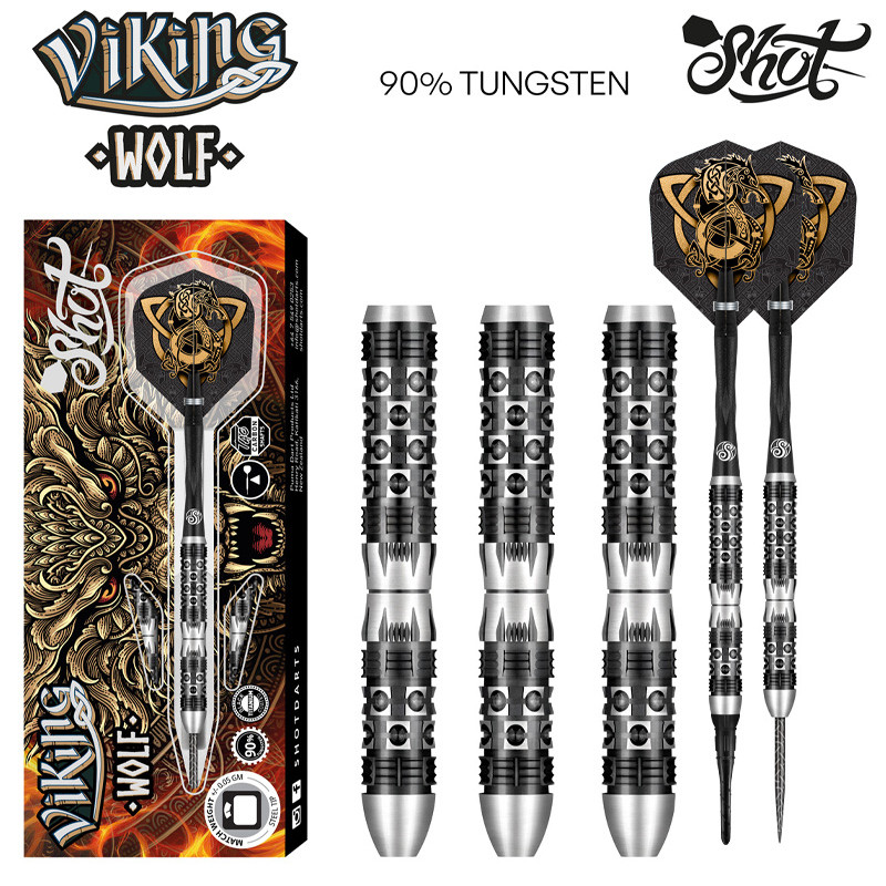 Shot Viking Wolf darts из 90% вольфрамовой стали профессиональные мягкие и твердые коллекционные дротики для соревнований Изображение 1