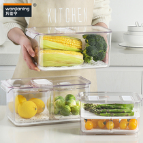 ten thousand Canyon Fridge Containing Box Fruit Vegetable Preservation Box Sealed Box Kitchen Food Plastic Drain Freeze Box