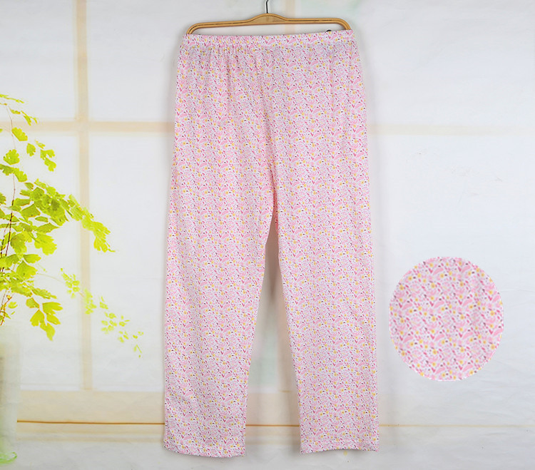 Mùa hè ngủ quần mẹ quần cotton trung niên lỏng lẻo quần ngủ nữ phần mỏng cũ cộng với chất béo kích thước lớn nhà quần quần tất nam