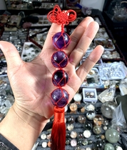 Natural amethyst ball car pendant home pendant jewelry hand-woven everything goes well gift Chinese knot