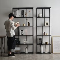 Iron Van Nordic living room floor bookshelf iron shelf simple office study whole wall storage partition bookcase