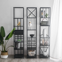 Iron Van Nordic floor bookshelf shelf iron living room corner creative pendulum cabinet provincial Space Office