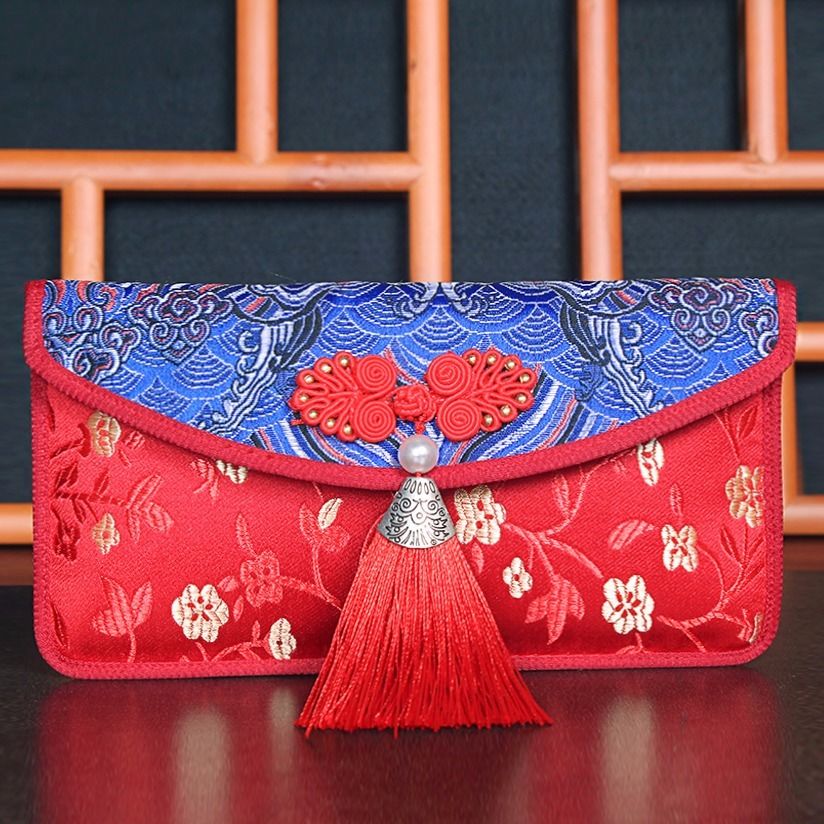 10,000 yuan change fee red packet wedding wedding Chinese style birthday red packet bag wedding full moon brocade fabric embroidery bag