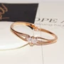 Vòng đeo tay kim cương Hàn Quốc Hàn Quốc zircon Châu Âu và Mỹ Thời trang đơn giản Thời trang Hoa hồng Vòng đeo tay nữ Vàng vòng tay đẹp