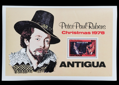 (Sunshine Post and Spring) Foreign Stamps Antigua Rubens Christmas Paintings