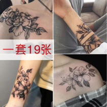 Plain flower tattoo sticker waterproof female long-lasting ins dark collarbone sexy arm tattoo large pattern paper simulation