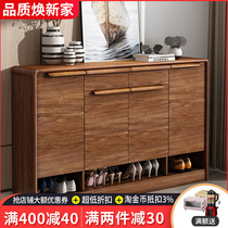 Chinese solid wood shoe cabinet Nordic balcony locker partition cabinet door hall cabinet storage large capacity porch shoes