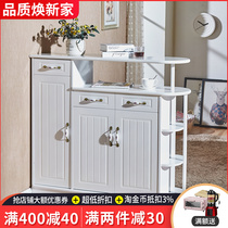 European style Korean shoe cabinet wine cabinet simple modern double-sided paint entrance hall entrance shoe cabinet partition solid wood color pastoral