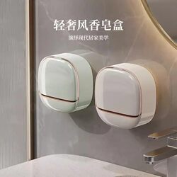 Accessible Luxury For Home Mini Soap Box Bathroom Toilet Flip Soap Dish Wall-Mounted Punch-Free Draining Rack