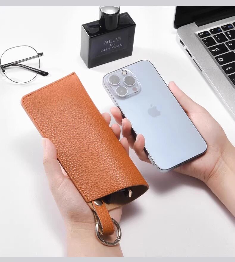 Ящики для хранения очков 便携可挂眼镜收纳袋pu太阳镜墨镜收纳袋眼镜包便捷钥匙圈眼镜挂袋