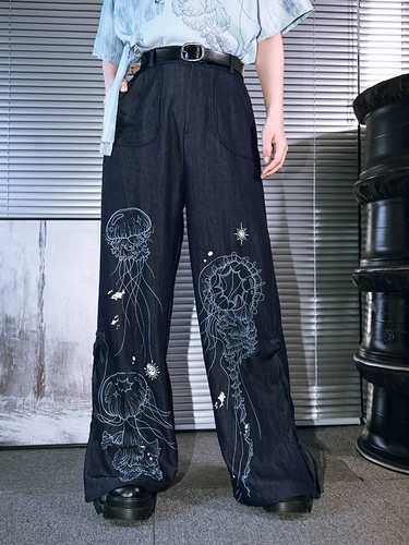 Домик, флуоресцентный ремень, летние штаны, дизайнерские джинсы для отдыха