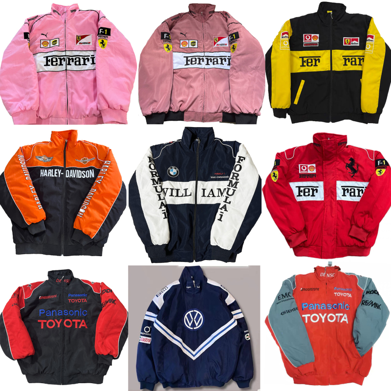 F1 Racing Jacket Unisex Motorcycle Jacket Embroidered Motorcycle Riding Jacket Autumn and Winter Versatile Cotton Coat American Style