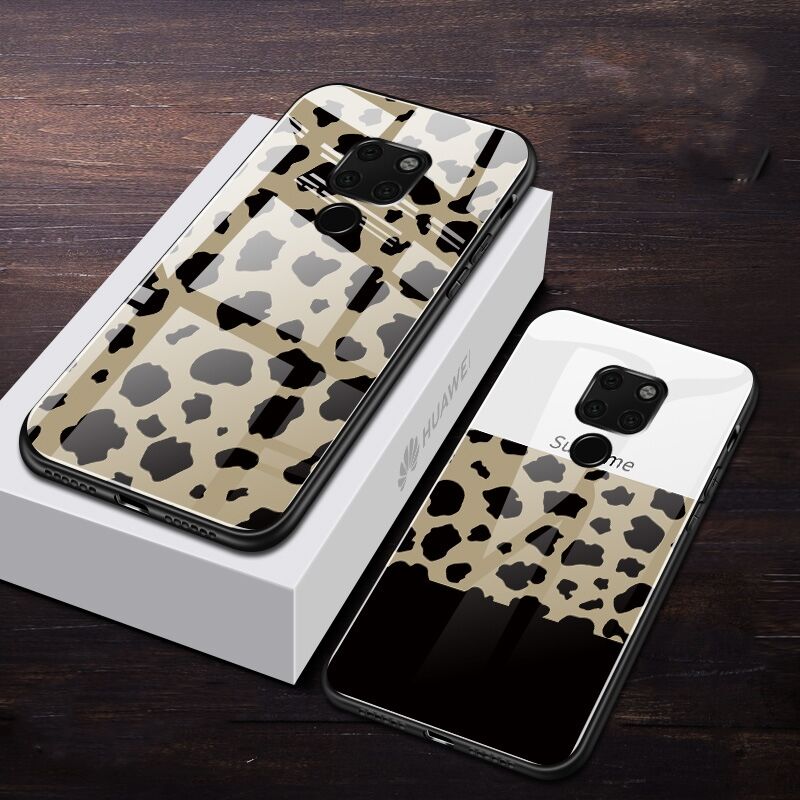 高贵拼色豹纹 华为MATE10 PRO玻璃手机壳m