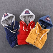 Áo vest nam mùa thu đông 2018 cho bé trai áo khoác trùm đầu dày trong áo vest trẻ em nam kho báu cotton phiên bản Hàn Quốc nhỏ bên ngoài