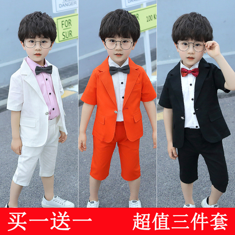 Boy's small suit suit 2022 Summer new short sleeves Children gown The baby West suit Korean version Playboy out of service