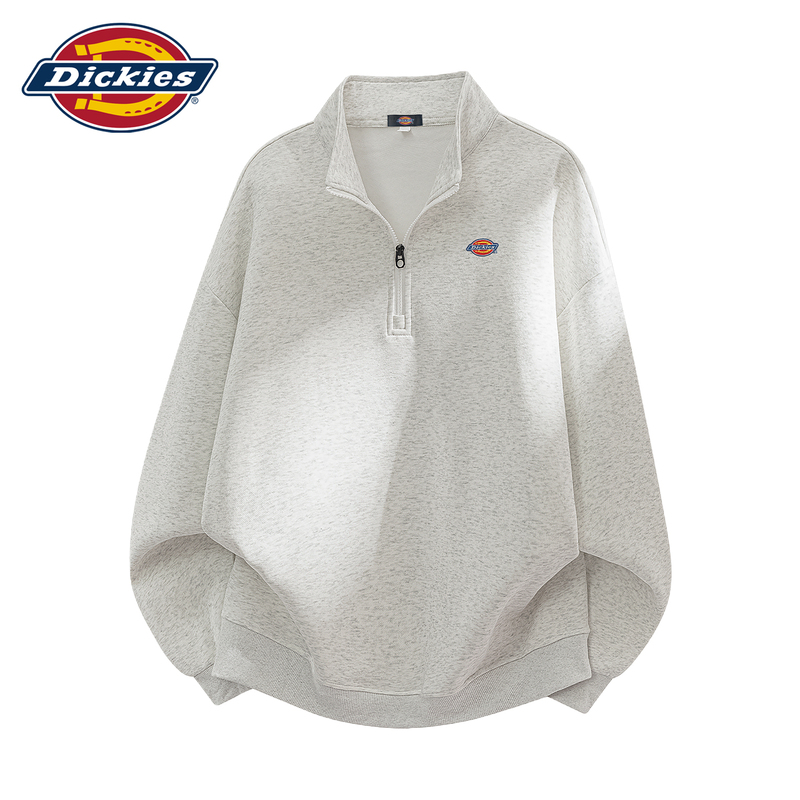 Dickies Half-Zip Polo Shirt for Men 2026 Autumn New Trendy Brand Embroidered Sweatshirt Cool Stand-Up Collar Top