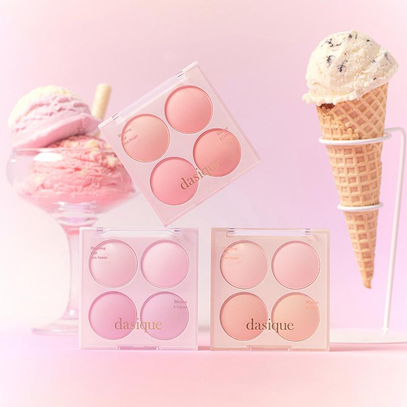 Dasique Four-Color Blush Palette 07 # Candy Popping Candy Matte Girly Blush Cool and Warm Low Saturation