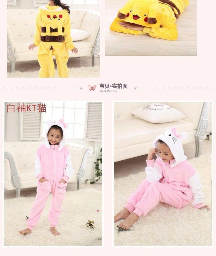 Flannel phim hoạt hình thiếu nhi gắn liền với đồ ngủ khủng long động vật mùa thu và mùa đông bé trai và bé gái áo liền quần ngộ nghĩnh cho bé
