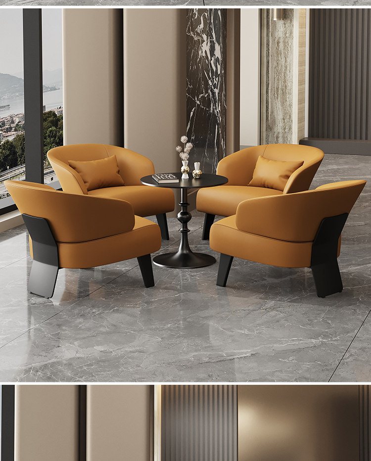 Мягкое кресло 现代简约洽谈单人沙发民宿4s店接待休息区桌椅组合商务办公懒人椅 Fayu