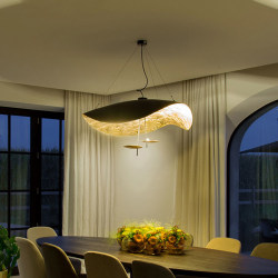 Italian Catellani Smith Minimalist Restaurant Chandelier Designer Bedroom Living Room Gold Foil Art Lighting Fixtures