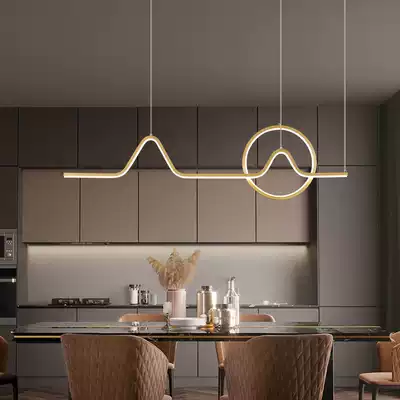 Dining room chandelier Light luxury modern minimalist bar study shaped office lamp Creative personality Nordic living room lamp