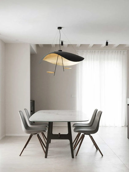 Italian Catellani Smith Minimalist Restaurant Chandelier Designer Bedroom Living Room Gold Foil Art Lighting Fixtures