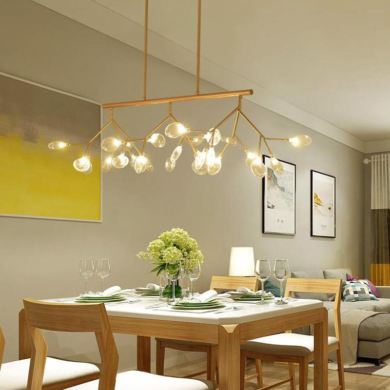 Postmodern restaurant light Nordic designer Art bar Living room led branch personality creative firefly chandelier-Taobao