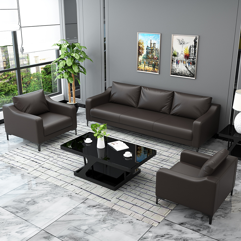 Office sofa office tea couch combination of simple modern suite to negotiate business reception triple furniture