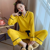 Осенняя хлопковая пижама, милый хлопковый комплект для принцессы, в корейском стиле, квадратный вырез