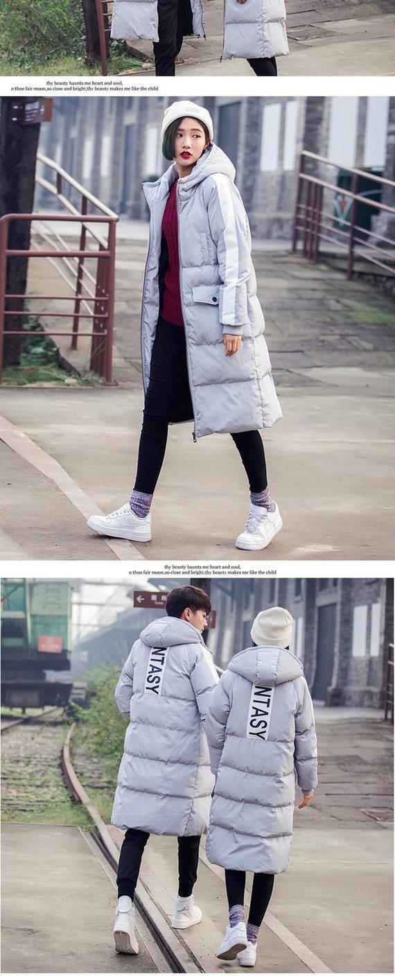 Mùa thu và mùa đông nam mới yêu thích áo khoác cotton Áo khoác dài Hàn Quốc dài qua đầu gối áo khoác cotton dày áo măng tô nữ