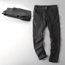 Spring and Autumn Cabinet original single-tailed front pants mens elastic inner inlaid elastic belt soft shell breathable wind-proof mountaineering pants