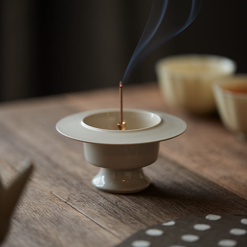 Beam Engraving Wood Ash Imitation Song Small Row Furnace Ceramic Wire Balm Pan Incense Stove Small Number Tea Room Imitation Ancient Sandalwood Zen incense Incense Stove-Taobao