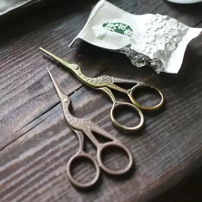 Non-fan retro stainless steel crane handmade small scissors tea ceremony zero with cut tea bag thread home Cross Stitch scissors