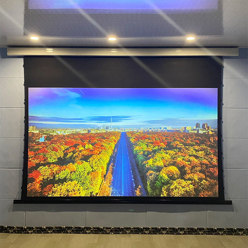 Electric projection anti-light screen can be retractable curtain anti-light daytime special pull-wire projection screen gray crystal long and short coke black grid