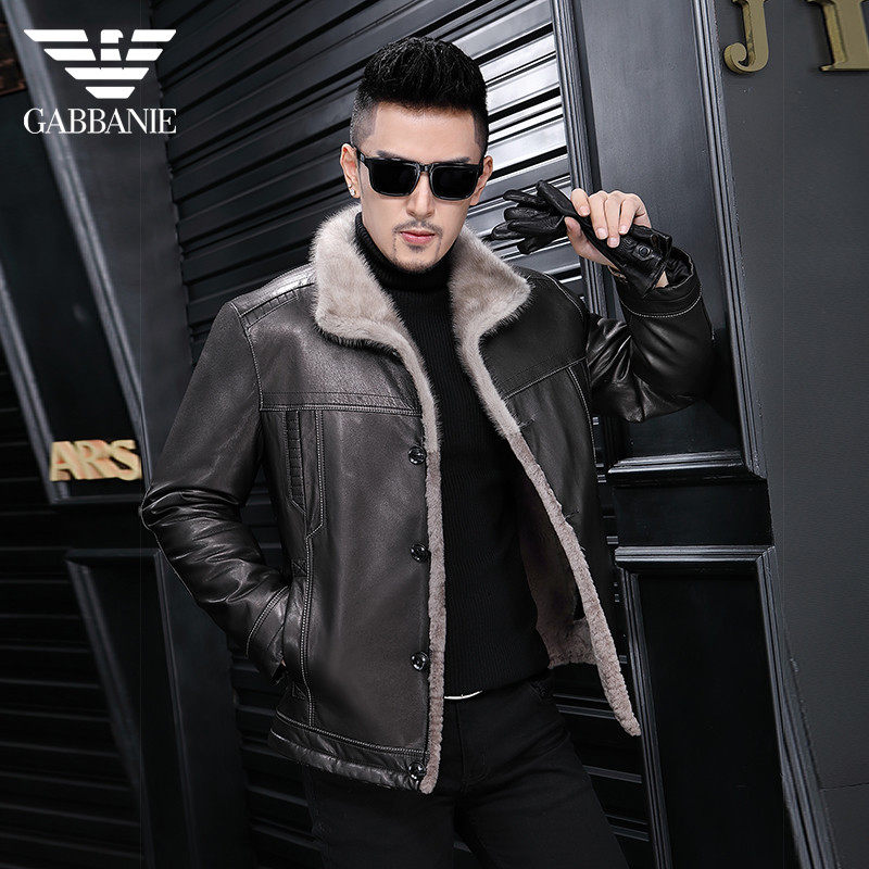 Haining Fur Garment Man Fur New Wool Inner Short Ferry Mink-Leather Jacket