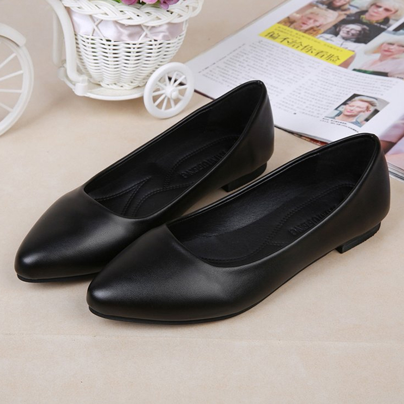 Formal Work Shoes for Women, Non-Slip, Black, Flat, Professional Pointed-Toe, Shallow Mouth, Single Shoes, Comfortable for Spring Formal Work Shoes for Women, Non-Slip, Black, Flat, Professional Pointed-Toe, Shallow Mouth, Single Shoes, Comfortable for Spring