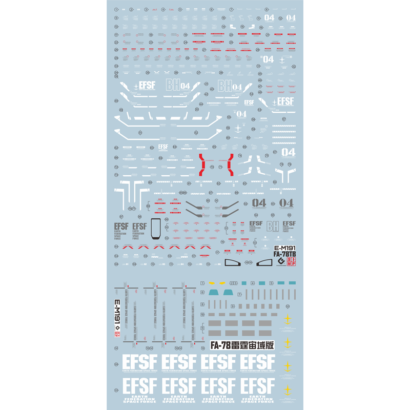 EVO water stickers can be used for Bandai MG FA-78 Full Armor Gundam Ka Thunder Space Fluorescent MG191