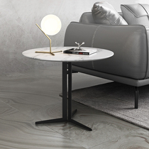 2022 new living room small tea table marble rockboard edge a few round office sofa table Nordic ins wind