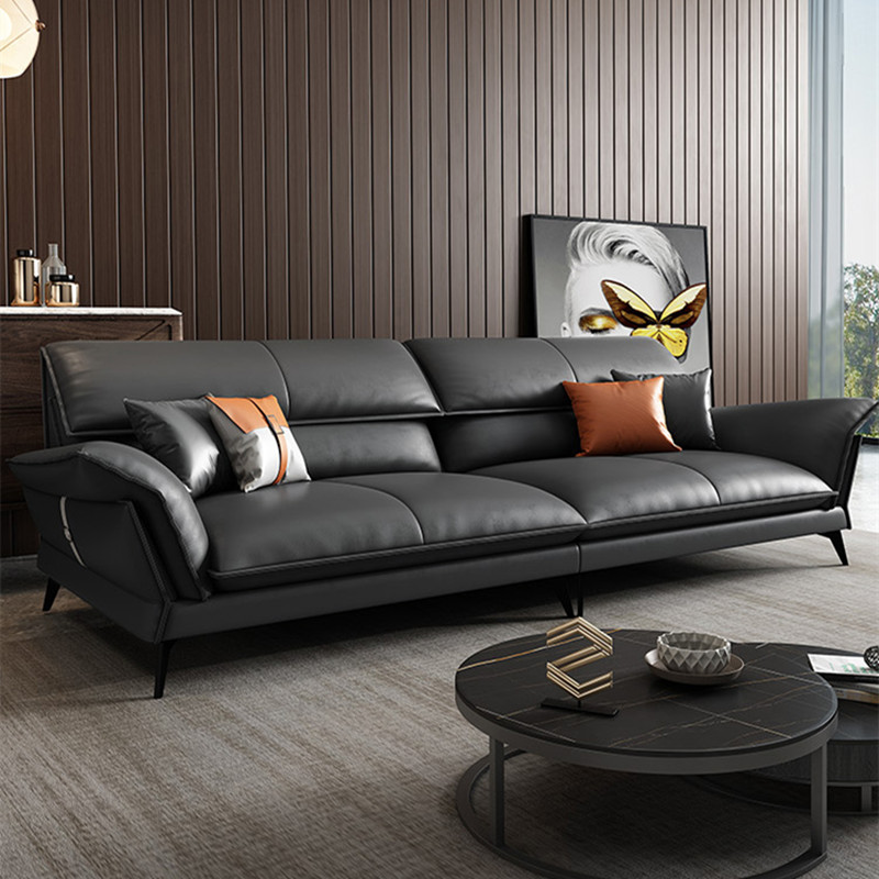 Nordic leather office sofa triple room sofa business office sofa business association guest reception tea combination