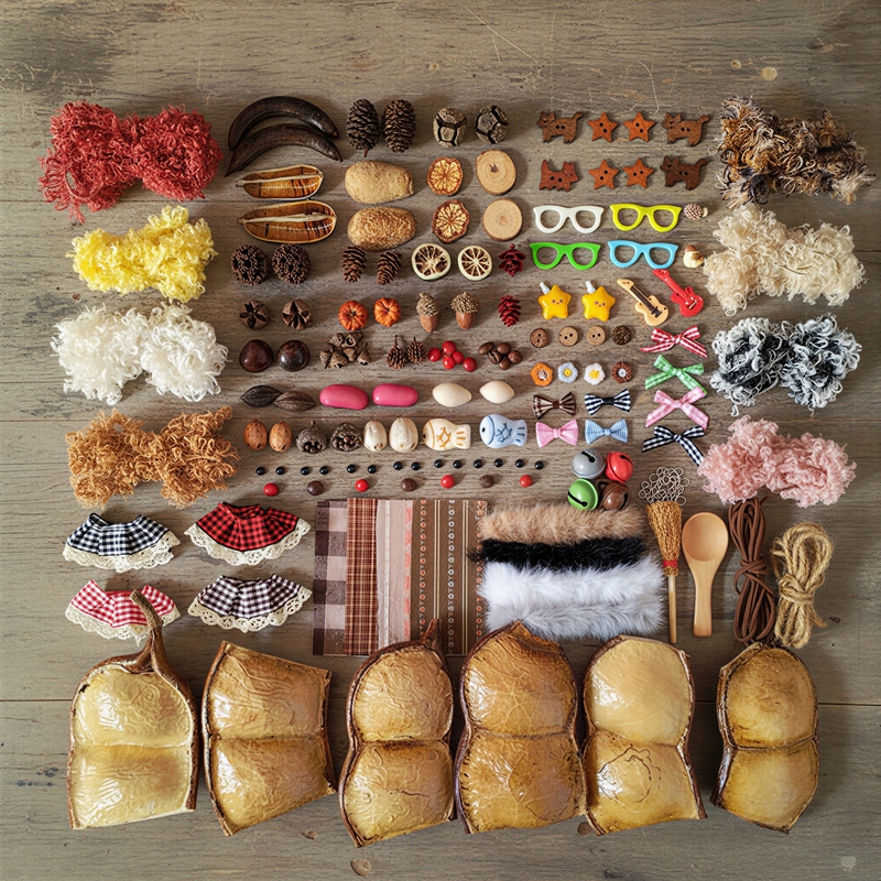 Bean Pod Doll DIY Material Kit Yunnan Rattan Bean Pod Shell Homemade Pendant Parent-Child Children's Handmade Materials