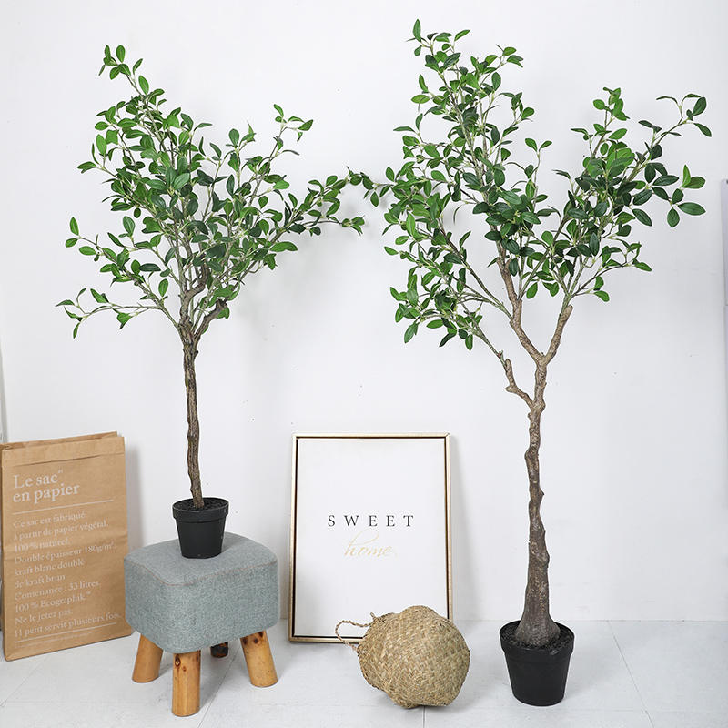 Simulation plant Hanging leaf Banyan net red green plant bonsai Large Nordic potted living room ornaments Floor-to-ceiling fake flower decoration