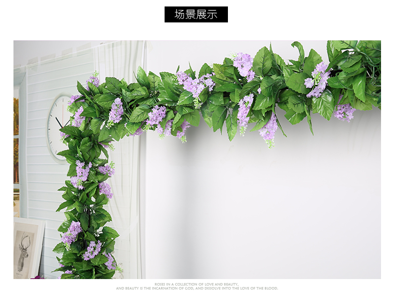 Hoa giả hoa nho nho lục bình nho hồng điều hòa không khí sưởi ấm đường ống nước trần trang trí ban công mây - Hoa nhân tạo / Cây / Trái cây cây giả trang trí trong nhà