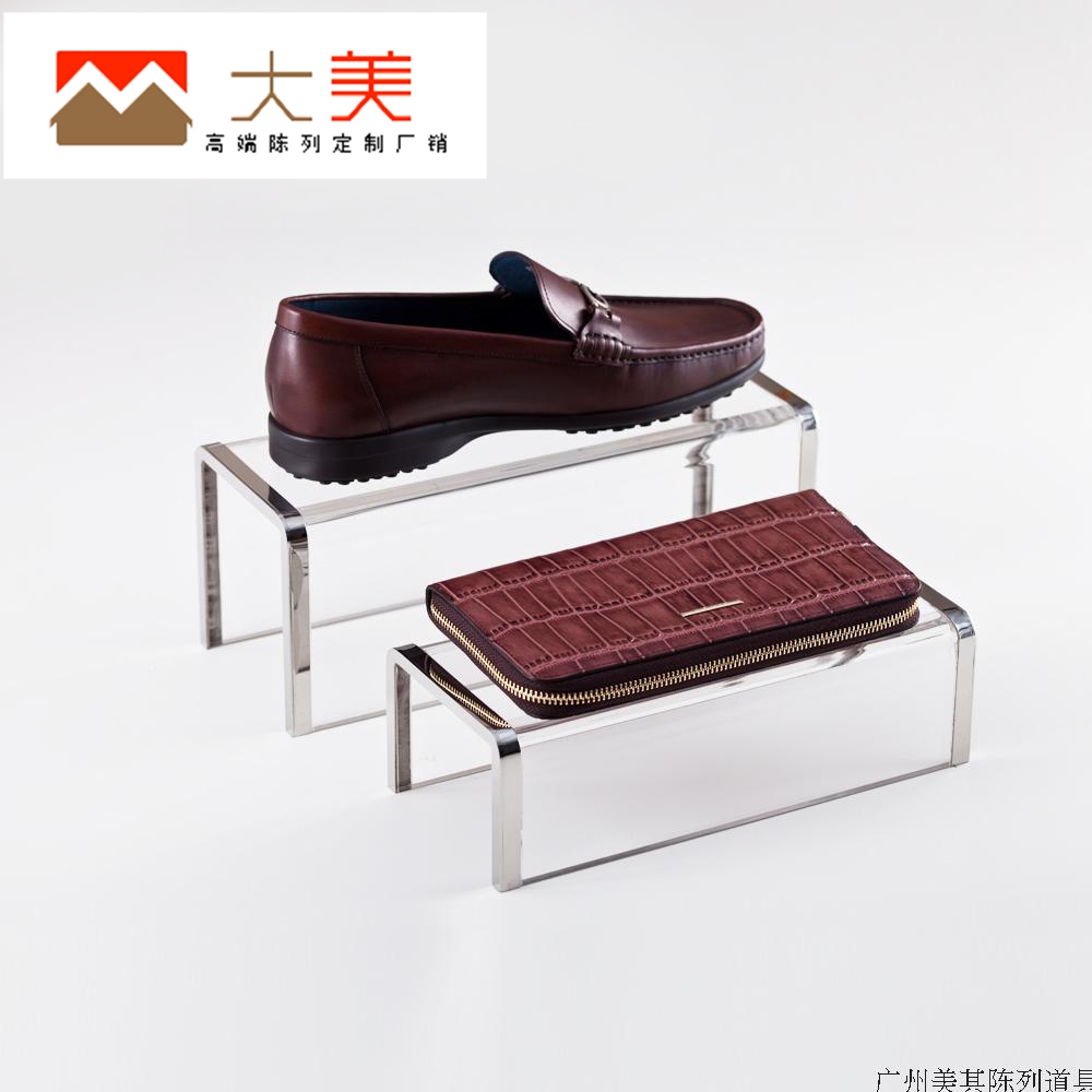 High-end stainless steel Import Acrylic Bag Edge stool Pack Cushion Desk Shoes Show Show Shop Window Props