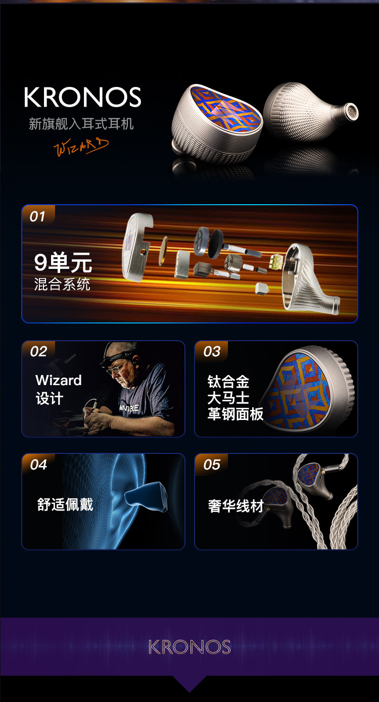 NOBLE 诺岱 KRONOS小编年史旗舰级入耳式有线hifi耳机发烧耳塞